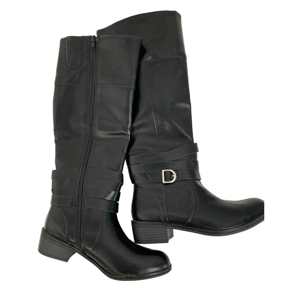 New St. Johns Bay Womens Black Knee-High Riding Boots Size 6M U10659